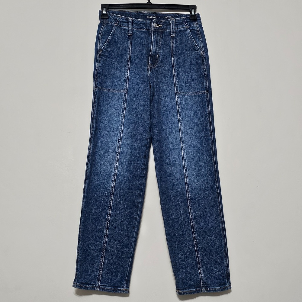 Old Navy Women's Jeans Size 2 Blue High Rise O. G. Loose‎ Wide Leg 0562